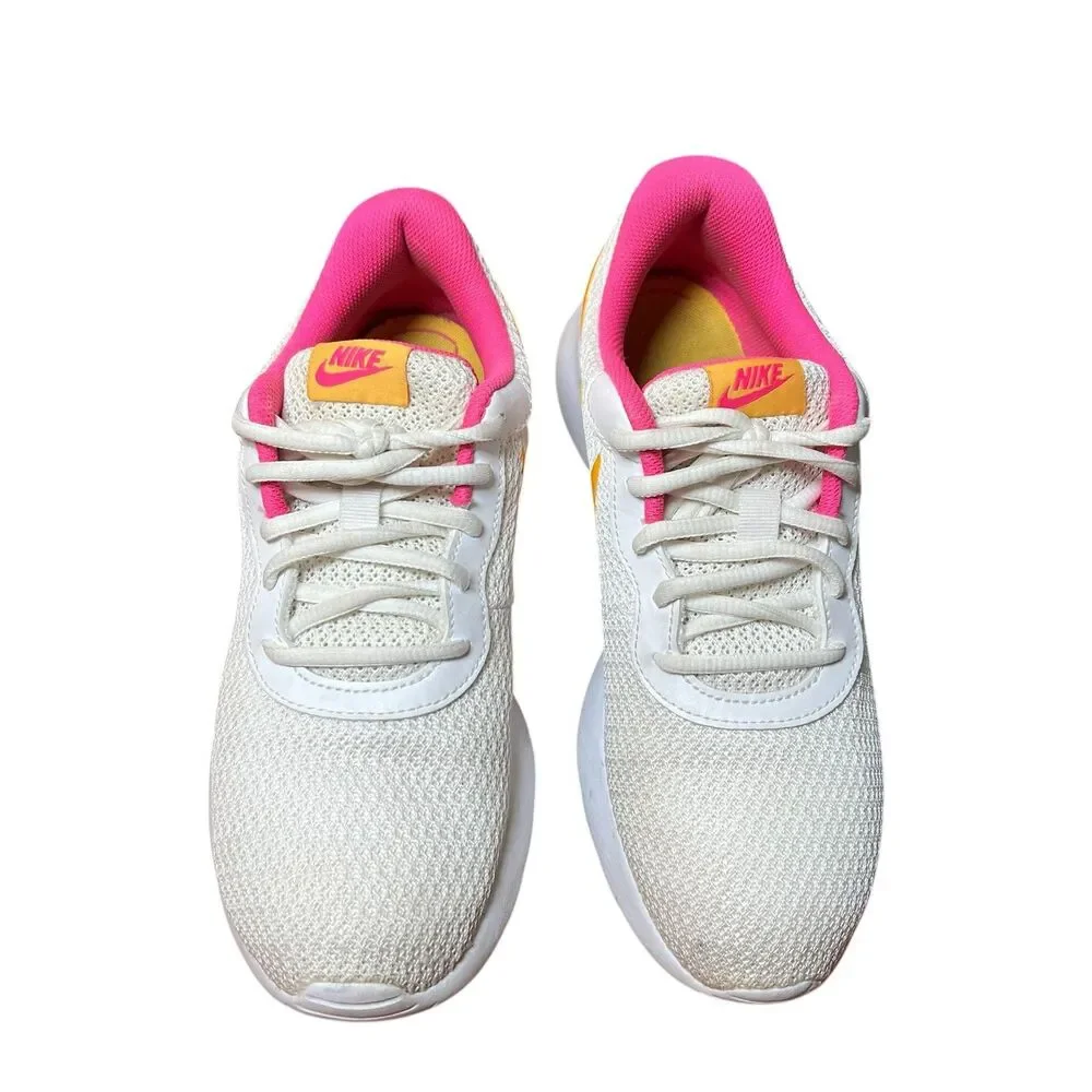 Nike Tanjun Shoes Sneakers Womens Size 9 White Pink Orange Running CK0062-100